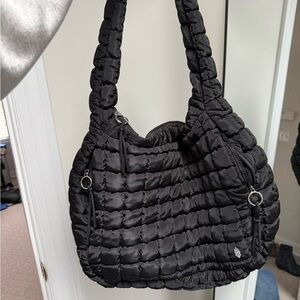 FP Movement by Free People Quilted Black Hobo Bag